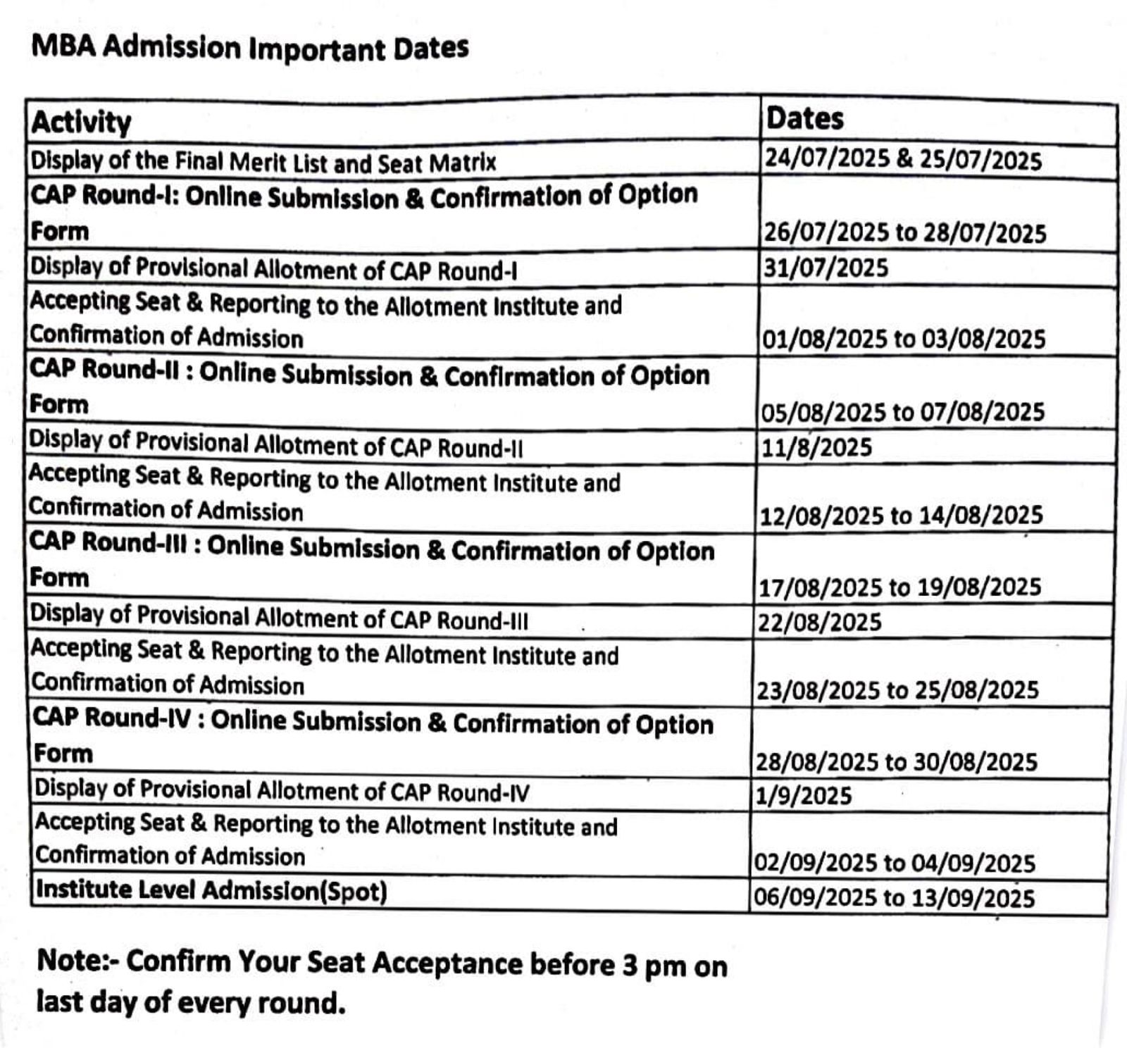 ADMISSION NOTICE 2025